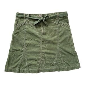 Louie Green Corduroy A Line Mini Skirt